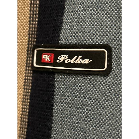 Men’s Polka Original Classic  Rockabilly Cardigan , Sz M, Navy Tan & Blue Zip up - Picture 7 of 9